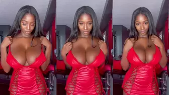 Ellie The Empress Sexy Red Lingerie Dress Latex Strip Tease Onlyfans Video Leaked