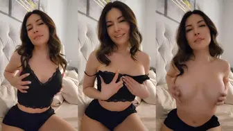 Alinity Nude Bed Boobs Squeeze & PussyTease Onlyfans Video Leaked